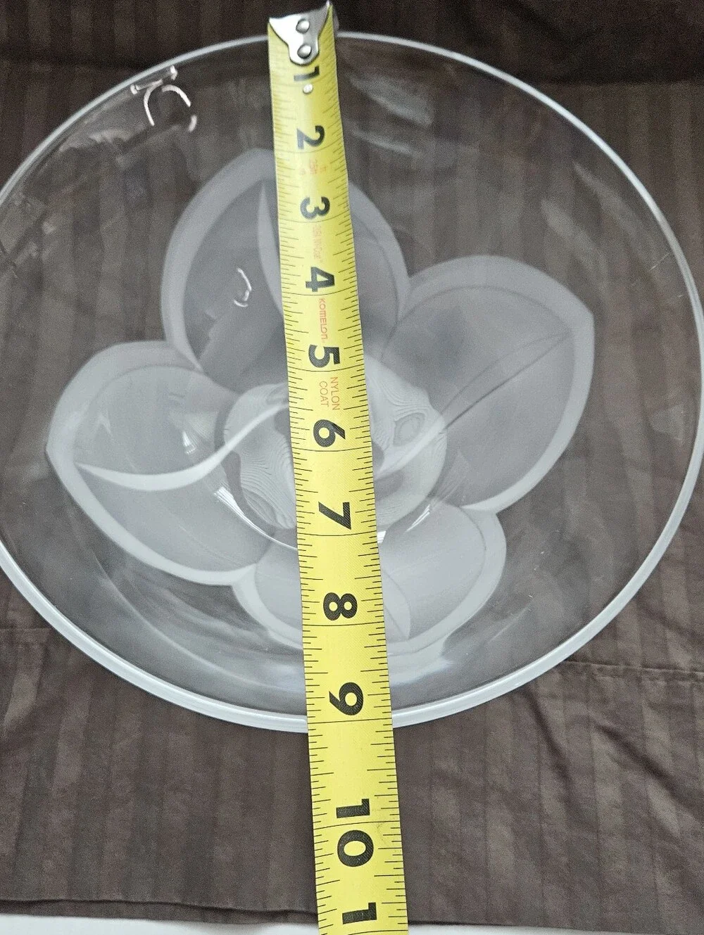 Vintage J.D. Durand Florence Crystal Clear 9” Serving Bowl Satin Petal Pattern